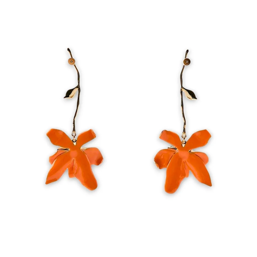 ZARA Stem Flower Earrings - Picture 4 of 15